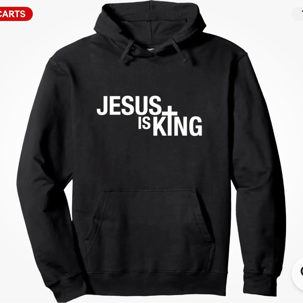 Gildan Black Hoodie with 'Jesus is King' Design All Sizes